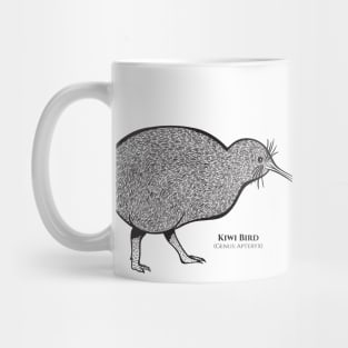 Kiwi Bird with Common and Latin Names - on white Mug